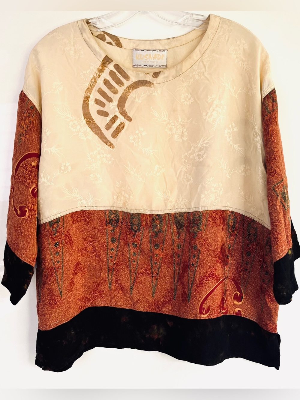 KUSNADI Vintage Milti-Color Patchwork Blouse
